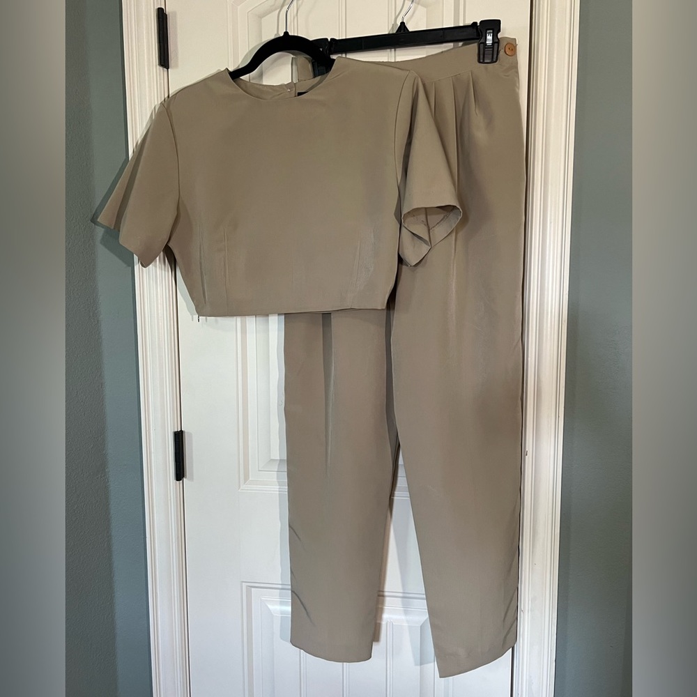 Vintage Blazer Glory Two Piece Suit Set Green